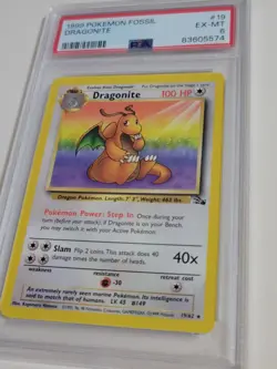 Dragonite - Pokemon Fossil #19 - Excellent to Near Mint PSA 6 - Image 3