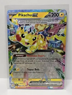 Pokemon TCG Pikachu ex 057/191 Surging Sparks Double Rare NM - Image 1
