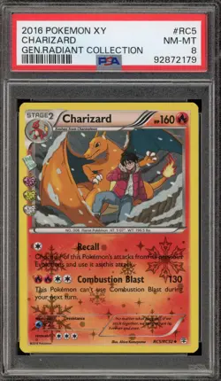 Pokemon Charizard XY Generations Radiant Coll. #RC5 PSA 8 - Image 1