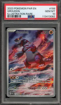 Pokemon Groudon Paradox Rift Illustration Rare #199 PSA 10 Gem Mint - Image 1