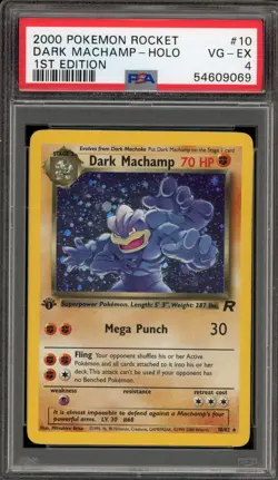 Pokemon Dark Machamp Team Rocket 1st Edition Holo Rare #10 PSA 4 - Image 1