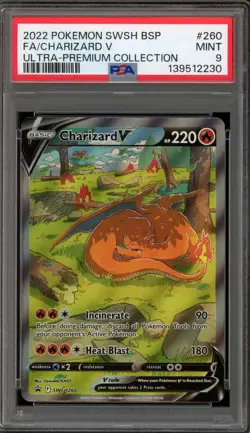 Pokemon Charizard V Ultra-Premium Coll. Full Alt Art Promo SWSH260 PSA 9 Mint - Image 1