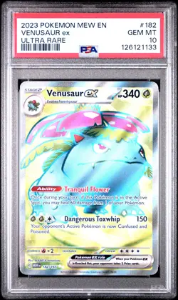 2023 POKEMON MEW EN-151 ULTRA RARE #182 VENUSAUR EX PSA 10 - Image 1