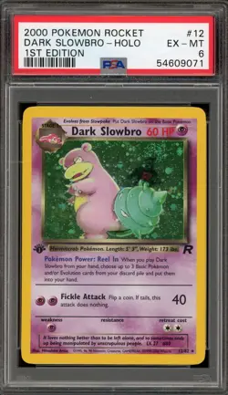 Pokemon Dark Slowbro Team Rocket 1st Edition Holo Rare #12 PSA 6 - Image 1