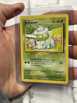 Pokemon Bulbasaur 44/102 Base Set Unlimited NM/MT Common Vintage Vtg Pokemon TCG - Image 2