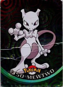 2000 Topps Pokemon Series 3 Silver Foil #150 Mewtwo TV Animation CREASED - Image 1