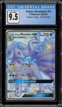 Pokemon Alolan Ninetales GX Hidden Fates Full Art #SV53 CGC 9.5 - Image 1