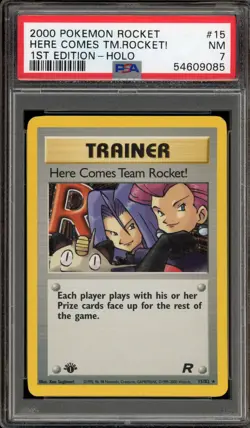 Pokemon Here Comes Team Rocket 1st Edition Holo Rare #15 PSA 7 - Image 1