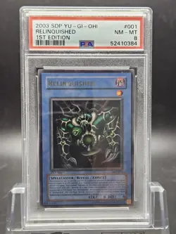 2003 YU-GI-OH RELINQUISHED 1ST EDITION SDP-001 PSA 8 - Image 1