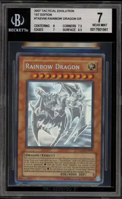 Yu-Gi-Oh! Elemental Hero Chaos Neos Rainbow Dragon Ghost Rare Misprint BGS 7 - Image 1