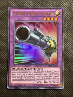 YuGiOh! - Rocket Hermos Cannon DRL3-EN064 Ultra Rare 1st Edition Near Mint - Image 1