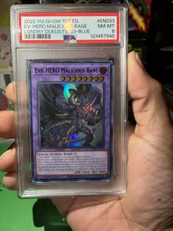 2022 YU-GI-OH! LEGEND DUELISTS: SEASON 3 #EN033 EVIL HERO MALICIOUS BANE PSA 8 - Image 1