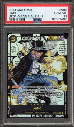 One Piece CCG Sabo Manga Alternate Art OP04-083 PSA 10 Gem Mint - Image 1