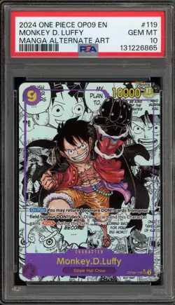 One Piece CCG Monkey.D.Luffy Manga Alternate Art OP09-119 PSA 10 Gem Mint - Image 1