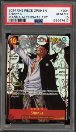 One Piece CCG Shanks Manga Alternate Art OP09-004 PSA 10 Gem Mint - Image 1