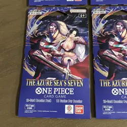 One Piece OP14 The Azure Sea’s Seven Sleeved Booster Pack Lot Of 5 - In Hand - Image 2