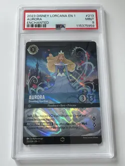 Disney First Chapter Lorcana Aurora Dreaming Guardian Card 2023 Enchanted PSA 9 - Image 1