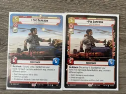 Star Wars Unlimited Poe Dameron NM x2 -SHD - Hyperspace and Non-Foil Legendary - Image 1