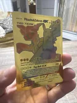 Pokemon Pikachu & Zekrom GX Team Up Card Secret Rare Nm Rainbow - Image 1