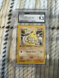 Pokemon Geodude 1st Edition Neo Revelation CGC 9.5 44/64 40HP TCG Card - Image 1