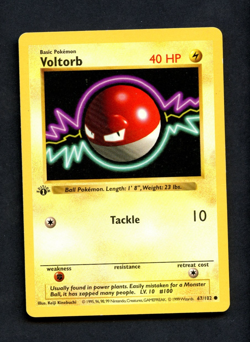 Pokemon Card: 1st Edition VOLTORB Base Common (LP) - Image 1