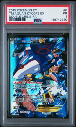 Team Aqua's Kyogre EX 6/34 Double Crisis Pokemon PSA 1 - Image 1