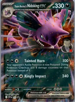 Team Rocket's Nidoking ex 217 Promo Scarlet & Violet Pokemon Near Mint - Image 1