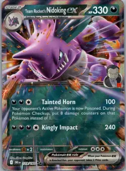 Team Rocket's Nidoking ex 119/182 Double Rare Destined Rivals Pokemon Near Mint - Image 1