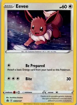 Eevee SWSH127 Promo SWSH Black Star Pokemon Near Mint - Image 1