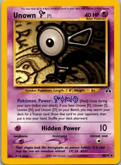 Unown [F] 48/75 Uncommon Neo Discovery Pokemon Lightly Played - Image 1