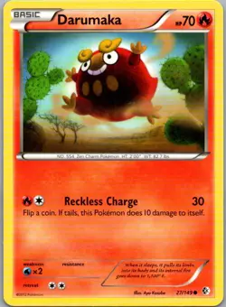 Darumaka 27/149 Common Boundaries Crossed Pokemon Lightly Played - Image 1