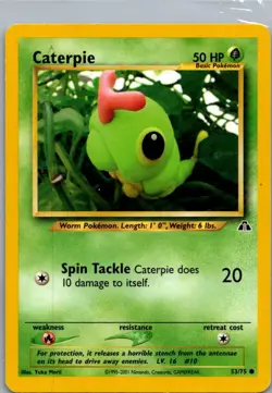 Caterpie 53/75 Common Neo Discovery Pokemon Moderately Played - Image 1