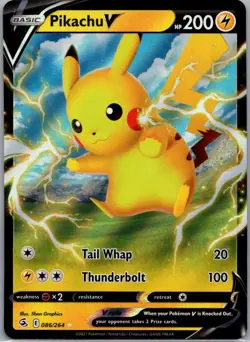 Pikachu V 086/264 Holo Rare V Fusion Strike Pokemon Near Mint - Image 1
