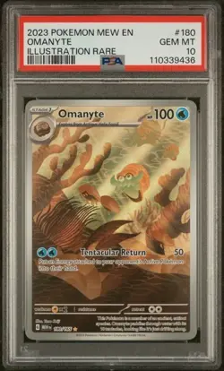 PSA 10 GEM MINT #180 OMANYTE ILLUSTRATION RARE 2023 POKEMON MEW EN-151 - Image 1