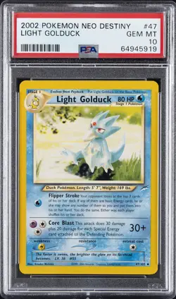 2002 POKEMON NEO DESTINY #47 LIGHT GOLDUCK PSA 10 - Image 1