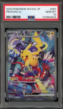 Pokemon Pikachu WCS23 '23 World Championships JPN Full Art Promo #001 PSA 10 - Image 1