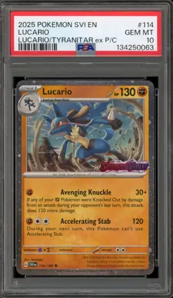 Pokemon Lucario Scarlet & Violet Lucario/Tyranitar ex Premium Coll. #114 PSA 10 - Image 1