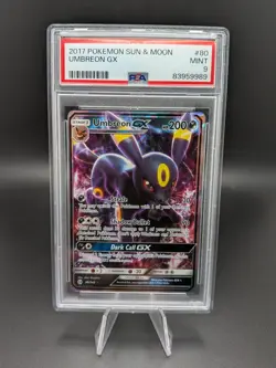 PSA 9 Umbreon GX 80/149 Pokemon Sun & Moon 2017 Full Art FA Base Set Mint #80 - Image 1