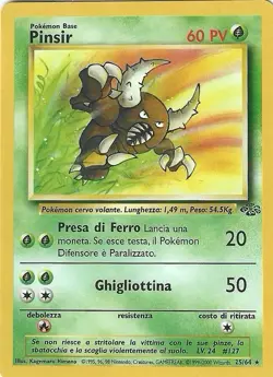 Pokemon Italian Pinsir NM Non Holo Rare Vintage 25/64 Jungle Set - NM-LP - Image 1