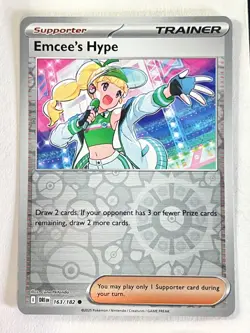Emcee’s Hype 163/182 Reverse Holo Destined Rivals Pokemon TCG Near Mint NM - Image 1