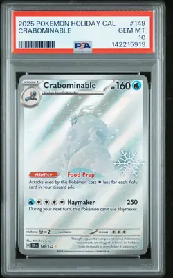 2025 POKEMON HOLIDAY CALENDAR #149 CRABOMINABLE PSA 10 - Image 1