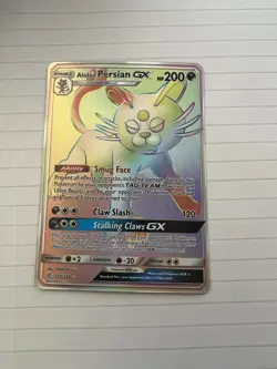 Pokemon TCG Alolan Persian GX Sun & Moon - Cosmic Eclipse 257/236 Holo Secret... - Image 1