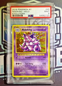 PSA 9 Nidoking Rare Holo - 2016 Pokemon 45/108 XY Evolutions - Graded - Image 1
