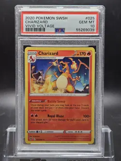 Charizard Pokemon TCG Swsh04 Vivid Voltage 025/185 PSA 10 Rare English 2020 - Image 1