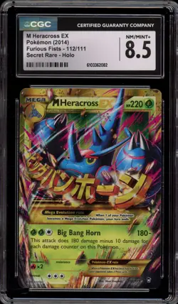 Pokemon M Heracross EX XY Furios Fist Holo Ultra Rare #112 CGC 8.5 - Image 1