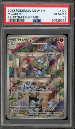 Pokemon Machoke 151 MEW EN Illustration Rare #177 PSA 10 Gem Mint - Image 1