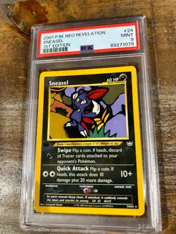 Pokemon 2001 Neo Revelation SNEASEL 1st Edition #24 PSA 9 Mint RARE - Image 1