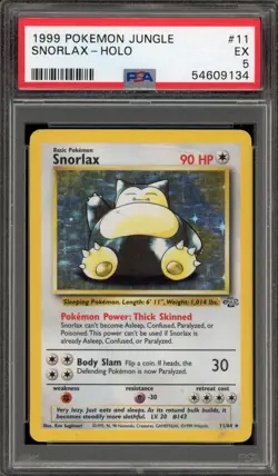 Pokemon Snorlax Jungle 1st Edition Holo Rare #11 PSA 5 - Image 1