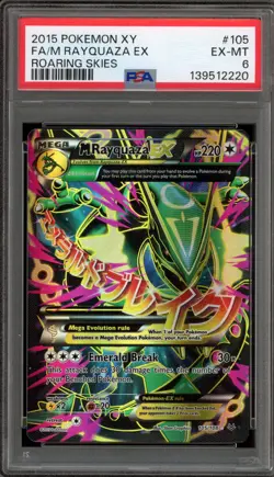 Pokemon M Rayquaza EX XY Roaring Skies Full Art #105 PSA 6 - Image 1