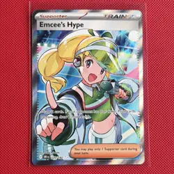 Pokemon Emcee's Hype 220/182 Sv10: Destined Rivals Ultra Rare Full Art Holo - Image 1
